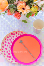 Hot Pink Spotted Dinner Plates - Ellie and Piper