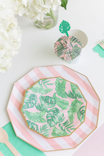 Petal Pink Cabana Stripe Paper Plates - Ellie and Piper