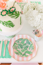 Petal Pink Cabana Stripe Paper Plates - Ellie and Piper