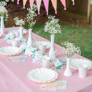 Eco-Friendly Pink Disposable Pastel Paper Party Tablecloth - Ellie and Piper