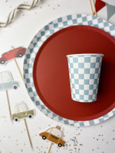 Checkered Blue Large Plate - Ellie and Piper