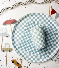 Checkered Blue Large Plate - Ellie and Piper