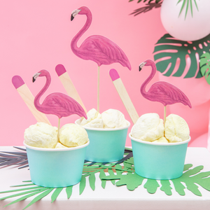 Flamingo Cake Toppers + Food Picks - Ellie and Piper