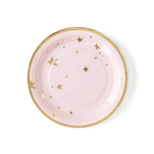 Baby Pink Star Large Paper Plates - Ellie and Piper