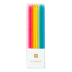 Bright Rainbow Tall Birthday Candles - Ellie and Piper