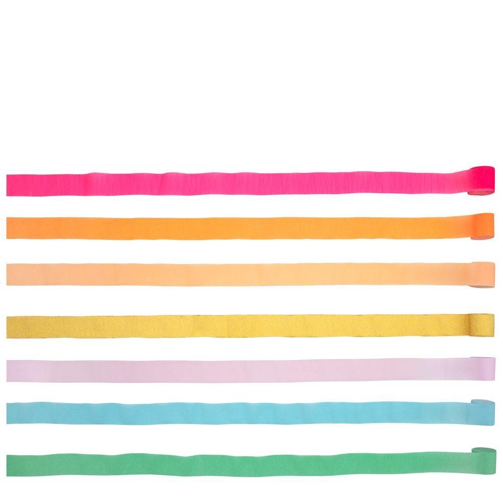 Bright Rainbow Crepe Paper Streamers - Ellie and Piper