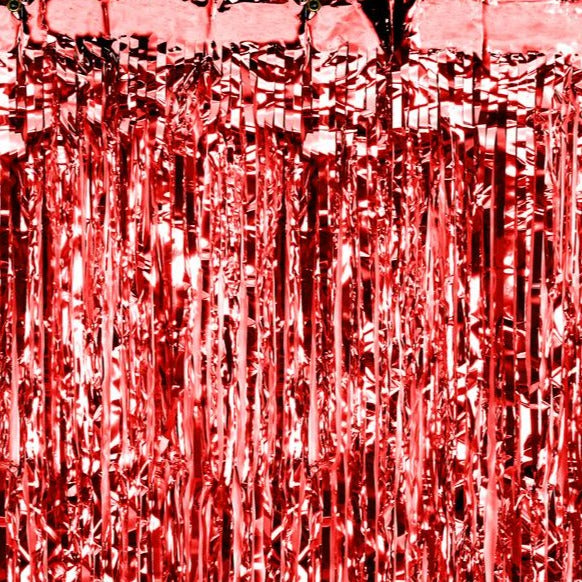 Red Fringe Curtain Backdrop - Ellie and Piper