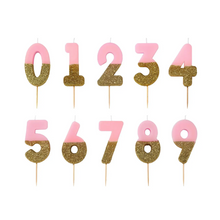 Assorted Gold Glitter Number Candle (Sold Individually) - Ellie and Piper