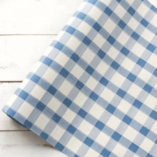 Blue Painted Gingham Checkered Table Runner - Ellie and Piper