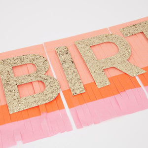 Pink Happy Birthday Fringe Garland - Ellie and Piper