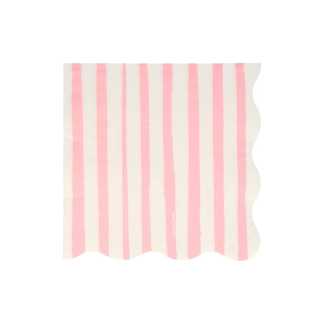 Pink Stripe Large Napkins - Ellie and Piper