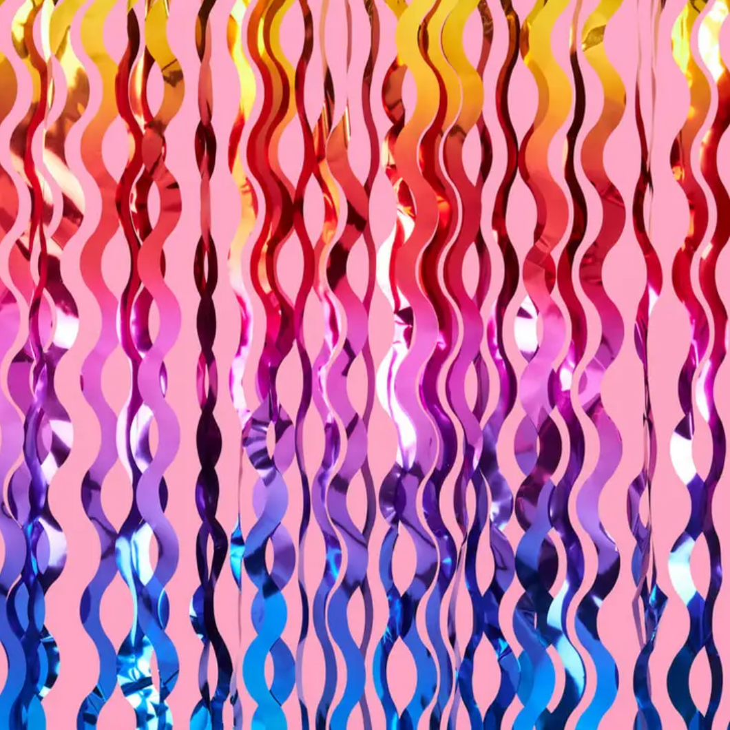 Wavy Rainbow Foil Curtain - Ellie and Piper