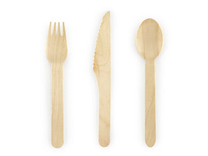 Wooden Cutlery (18 Piece Set) - Ellie and Piper