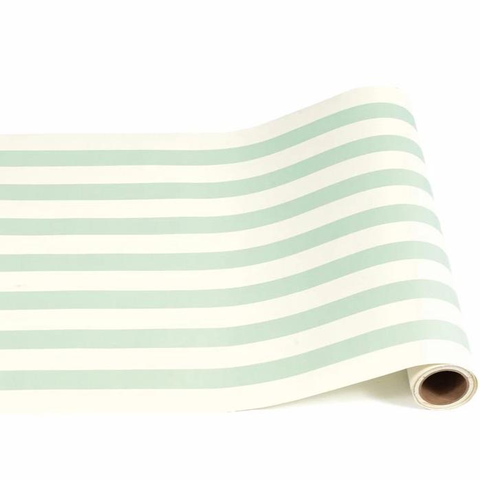 Seafoam Blue/Mint Green Classic Stripe Table Runner - Ellie and Piper