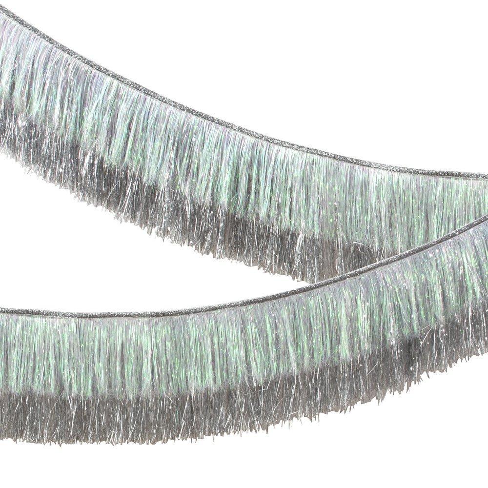 Silver Iridescent Tinsel Fringe Garland - Ellie and Piper