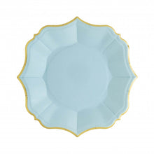 Ornate Sky Blue Dessert Paper Plates - Ellie and Piper