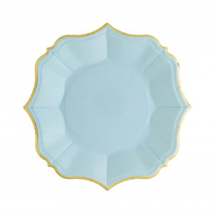 Ornate Sky Blue Dessert Paper Plates - Ellie and Piper