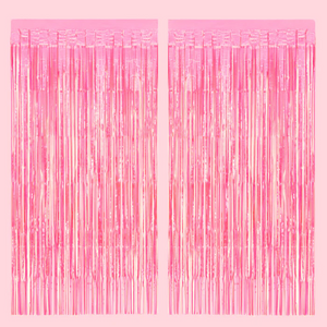 That's Hot Translucent Pink Foil Curtain - Ellie and Piper