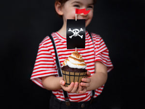 Black and Red Pirates Party Cupcake Kit - Ellie and Piper