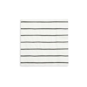 Frenchie Striped Large Napkins - Black Ink - Ellie and Piper