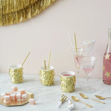 Gold Fringe Party Cups - Ellie and Piper