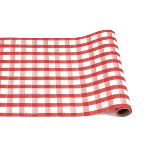 Red Painted Gingham Checkered Table Runner - Ellie and Piper