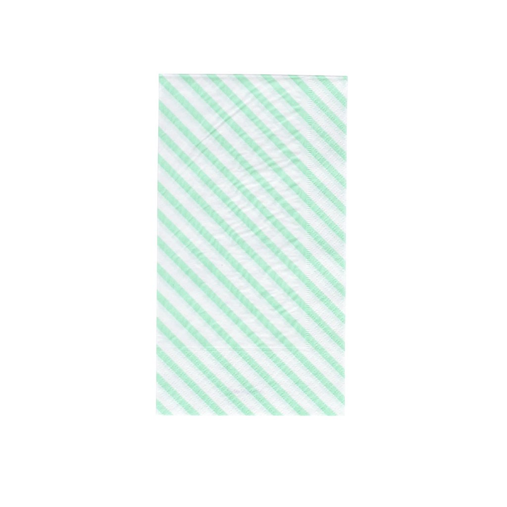 Mint Green Stripes Dinner Paper Napkins - Ellie and Piper