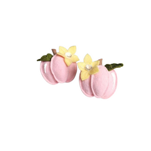 Pink Pumpkin Hair Clips (Set of 2) - Ellie and Piper